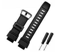 FFHAO Rubber Wrist Strap For Casio PROTREK PRG-260/270/550/250 PRW-3500/2500/5100 Replacement Black Bracelet 18mm Silicone WatchBands (Color : Black Black Buckle, Size : 18mm)