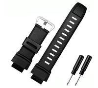 FFHAO Rubber Wrist Strap For Casio PROTREK PRG-260/270/550/250 PRW-3500/2500/5100 Replacement Black Bracelet 18mm Silicone WatchBands (Color : Black Silver Buckle, Size : 18mm)