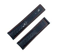 FFHAO Watch Accessories For TAG HEUER Strap MONACO CARRERA Wrist Band Frosted Calfskin Quality Leather Watchband Bracelet 22mm (Color : Blue Orange, Size : Without Buckle)