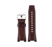 FFHAO Watch Strap For Casio GST-S100G / S110 / S130L / W100G / W110 / 210B / 400G / 410 / Wristband 26 * 14mm Leather watchBand (Color : Dark brown silver, Size : 26X14mm)
