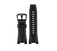 FFHAO Watch Strap For GST-S100G / S110 / S130L / W100G / W110 / 210B / 400G / 410 / Wristband 26 * 14mm Leather watchBand (Color : Black white black, Size : 26X14mm)