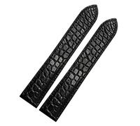 FFHAO Watch Strap Suitable For Cartier Crocodile Leather Watch Strap Men Leather Tank Key London Calibo Watch Chain Women 20mm (Color : Black No Buckle, Size : 17mm)