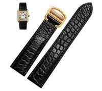 FFHAO Watch Strap Suitable For Cartier Crocodile Leather Watch Strap Men Leather Tank Key London Calibo Watch Chain Women 20mm (Color : 21mm, Size : 19mm)