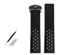 FFHAO Watchband 22mm Genuine leather bracelet watch strap For TAG HEUER MONACO Series mens wristwatches band fold buckle Nubuck watchbands (Color : Black black buckle, Size : 22mm)
