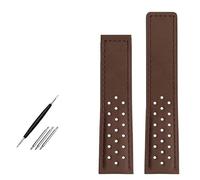 FFHAO Watchband 22mm Genuine leather bracelet watch strap For TAG HEUER MONACO Series mens wristwatches band fold buckle Nubuck watchbands (Color : Dark brown, Size : 22mm)