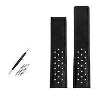 FFHAO Watchband 22mm Genuine leather bracelet watch strap For TAG HEUER MONACO Series mens wristwatches band fold buckle Nubuck watchbands (Color : Black no buckle, Size : 22mm)