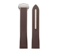 FFHAO Watchband For Omega X Swatch MoonSwatch Sport Silicone Rubber Strap 20mm Seamaster 300 Diving AT150 Curved End Watch Strap (Color : Brown-beige, Size : 20mm)