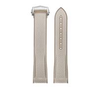 FFHAO Watchband For Omega X Swatch MoonSwatch Sport Silicone Rubber Strap 20mm Seamaster 300 Diving AT150 Curved End Watch Strap (Color : Beige-khaki, Size : 20mm)