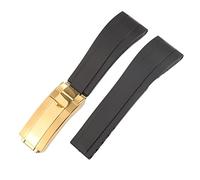 FFHAO WatchBand For Rolex SUBMARINER YachtMaster DAYTONA Silicone Waterproof Watch Strap Watch Accessories Rubber Watch Bracelet Chain Watch Buckle With Logo (Color : 25-12mm, Size : 20mm)