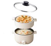 FfiMe 5L Electric Hotpot with Steamer, Portable Multi Functional Cooker, Three-Speed Adjustable Temperature, Non-Stick Coating, High Temperature Resistance and Easy to Clean, Anti Scalding Handle
