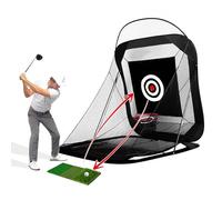 FfiMe Foldable Golf Hitting Net, Indoor Golf Practice Net with Hitting Mat and Backyard Driving Carrying Bag, Pop-up Golf Net, Garden Golf Training Aid Net