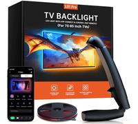 FFJ TV Lights That Change with Screen, 18ft Cuttable LED Backlight for 75-85 Inch Screen and PC Monitor, Backlight with Sensor, Smart App Control, Game & Music Sync Color Changing Lights