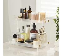 FFK Bathroom Organizer Countertop,2 Tier Bathroom Counter Organizer Kitchen Spice Rack Cosmetic Organizer,Countertop Storage Shelf for Bathroom, Kitchen, Living Room, Bedroom, Dressing Table
