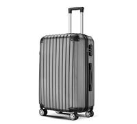 FFKQHCF Freeform Hardside Expandable Luggage with Double Spinner Wheels, Checked Large 28-Inch, Mint Green, Dark Gray, 20 inches, Minimalist Quiet Luxury