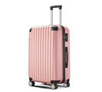 FFKQHCF Freeform Hardside Expandable Luggage with Double Spinner Wheels, Checked Large 28-Inch, Mint Green, Rose Gold, 71.12 cm, Minimalist Quiet Luxury