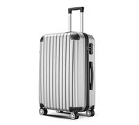 FFKQHCF Freeform Hardside Expandable Luggage with Double Spinner Wheels, Checked Large 28-Inch, Mint Green, Silver, 71.12 cm, Minimalist Quiet Luxury