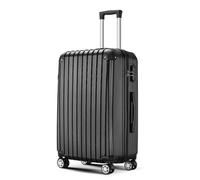 FFKQHCF Freeform Hardside Expandable Luggage with Double Spinner Wheels, Checked Large 28-Inch, Mint Green, Black, 24", Minimalist Quiet Luxury