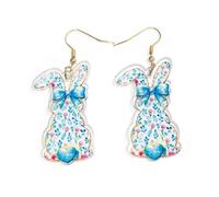 FFLaiwah Easter Earrings Cute Bow Bunny Egg Drop Colorful Acrylic Coquette Rabbit Animal Dangle Spring Earrings Holiday Jewelry Gift For Women, One Size, Acrylic, No Gemstone