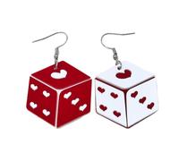 FFLaiwah Valentine's Day Heart Earrings Red Pink Glitter Candy Color Hug Me Be Mine Kiss Me Letter Heart Acrylic Dangle Drop Earrings Wedding Decoration Valentine's Jewelry, One Size, Acrylic, No