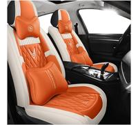 ffLilee Car Seat Cover Sets for Hyundai I10 I20 I30 I40 I800 Travel Iload Cargo Ioniq, PU Leather All-inclusive Seat Protector Cushions Compatible Airbag Interior Accessories,Luxurious_Set-E-Orange