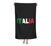 FFLSDR Beach Towel Italia Italy Italian Flag Microfiber Large Bath Towel for Adults Absorbent Quick Dry Beach Blanket 80X130CM