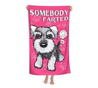 FFLSDR Beach Towel Miniature Schnauzer Microfiber Large Bath Towel for Adults Absorbent Quick Dry Beach Blanket 80X130CM