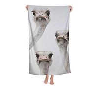 FFLSDR Beach Towel Ostriches Microfiber Large Bath Towel for Adults Absorbent Quick Dry Beach Blanket 80X130CM