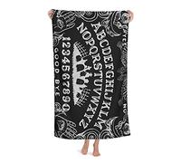FFLSDR Beach Towel Ouija Board Black Microfiber Large Bath Towel for Adults Absorbent Quick Dry Beach Blanket 80X130CM