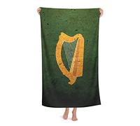 FFLSDR Beach Towel The Irish Harp Microfiber Large Bath Towel for Adults Absorbent Quick Dry Beach Blanket 80X130CM