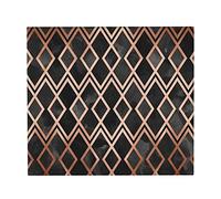 FFLSDR Dish Drying Mats,Copper And Black Geo Diamonds Absorbent Dish Drainer Mat Sink Mat Pad 41X46 CM