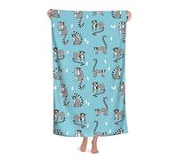FFLSDR Microfiber Beach Towel Lemur Animal Nature Jungle Lemurs Super Absorbent Bath Towel for Pool Gym and Spa 80X130CM