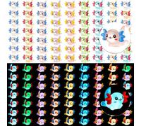 FFNIU 64Pcs Luminous Mini Resin Axolotl, Glow in The Dark Miniature Axolotl Figurines For Garden, Landscape, Aquarium, Dollhouse, Birthday Party Room Crafts Decor