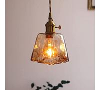 FFOCCO Modern Farmhouse Pendant Light, 1-Light Industrial Hanging Light Fixture, With Clear Glass Shade E27 Base Adjustable Hanging Droplight Present