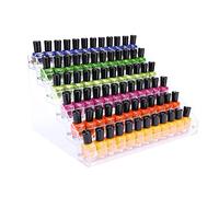 FFowcye 6 Tiers Acrylic Nail Polish Organiser Storage Rack, Clear Nail Varnish Stand Holder Shelf Display Rack Holds up to 72 Bottles for Paint, Essential Oil, Tattoo Ink, Sunglasses Display