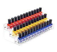 FFowcye Acrylic Nail Polish Organizer Rack, 3 Tier Paint rack and Storage Shelf, Clear Display Stand for Tattoo Inks, Sunglasses, Essential Oils, Gel Nail Polish - Holds 36 Bottles