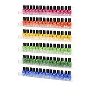 FFowcye Nail Polish Organiser Wall Mounted, 6 Pack Clear Nail Varnish Wall Rack, Acrylic Display Shelves Stand Holder for Paint Tattoo Ink Essential Oil Holds Up to 90 Bottles,15 Inch