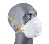FFP2 Face Mask Pk 1 - Disposable Fold Flat Respirator EN149 CE Certified - 3 Layer Filtering Against Airborne Particles, Exhalation Valve for Easy Breathing, Comfort Ear Loops and Pliable Nose Bridge