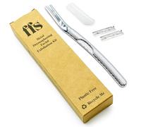 FFS Beauty Dermaplaning Facial Exfoliation Kit - Single Blade Dermaplaning Tool for Removing Peach Fuzz, Face Hair Remover for Women, Reusable Eyebrow Razor, Ladies Facial Hair Removal (Silver)