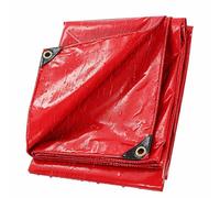 Ffsaacol Canvas Tarp, Tarps Heavy Duty Waterproof, 0.2mm, 160g/㎡ Camping Tarpaulin with Grommets for Outdoors Patio, Pool, Boat, Roof, Camping Red, 2x7m/7x23ft