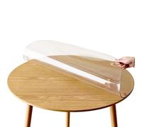 Ffsaacol Clear Table Cover Protector Waterproof Oil-Proof Spill-Proof, Transparent Anti-Scratch Table Protector, Vinyl Plastic Round Table Pad for Office, Night Stand 2mm, 80cm/31in