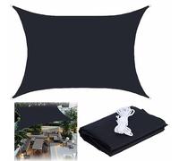 Ffsaacol Outdoor Patio Rectangle Sun Shade Sail with UV Block, Waterproof Sun Protection Shade Sail Canopy, Sun Sail Shade Canopy with Ropes, Easy Installation A, 16x16ft/5x5m