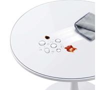 Ffsaacol PVC Vinyl Table Cover, Clear Round PVC Plastic Table Protector, Waterproof Heavy Duty Table Pad Stain-Resistant, Washable for Kitchen, Office 2mm,30cm/12in