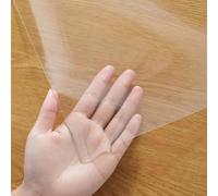 Ffsaacol Rectangular Clear Plastic Table Cover, Table Cloth Waterproof Transparent Table Protector Mat Stain Resistant for Office, Dresser, Dining Room 1mm, 35x215cm/14x85in
