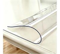 Ffsaacol Transparent Vinyl Plastic Rectangle Table Pad, Table Cover PVC Clear Table Protector, Rectangular Thick Tablecloth Protector, for Coffee Table/Writing Desk 2mm, 65x165cm/26x65in