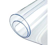 Ffsaacol Waterproof Heat Resistant Tablecloth Dining Table Cover, Clear Plastic Transparent Table Protector, Rectangular Desk Pad Transparency: 99%, for Writing Desk 3mm, 50x235cm/20x93in