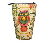 FFSHKOWE Owl Beliefs Telescopic Pencil Case Adjustable Pen Pouch Organizer | Stand Up Design, Oxford Fabric, Spacious Storage, Smooth Zipper For School Office Everyday Essentials