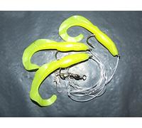 FFT SUPER CATCH YELLOW GRUB RIG LURE 3 x 4/0 HOOK BOAT WRECK BASS COD SEA FISHING