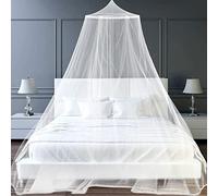 FFTANXS Bed Canopy,Dome Canopy Bed Large Hanging,Princess Mosquito Net for Travel&Room Single to Double Universal,Breathable Mesh Effective Anti,Girls Boy Room Decor(White)