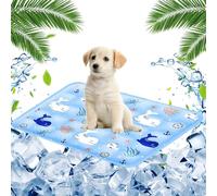 FFTANXS Cooling Mat for Dogs and Cats - 40 X 50cm Non-Toxic Gel, Scratch-Resistant Pet Pad - Perfect for Small Pets in Hot Summer (Blue)
