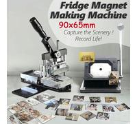 FFTDCYHT Makerfridge Magnet 80 * 53mm / 90 * 65mm DIY Photo Magnet Maker Machine Kit, 100-piece consumables + paper cutter for custom fridge magnets & gifts